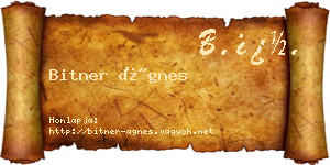 Bitner Ágnes névjegykártya