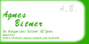 agnes bitner business card